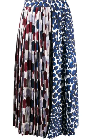 Prada Abstract-print pleated skirt