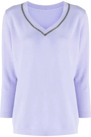 Fabiana Filippi Embellished V-neck knit top