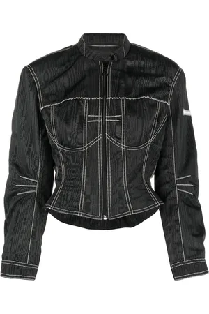 Marine Serre Moiré-effect fitted jacket