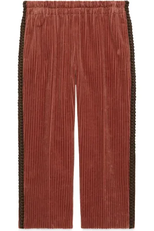 Gucci Logo-patch velvet trousers