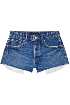 Purple Brand Rhinestone-embellished denim shorts
