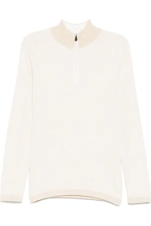N.PEAL Salcombe Jacquard Half Zip sweater
