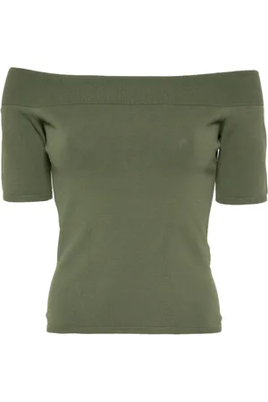Alexander McQueen Off-shoulder knitted top