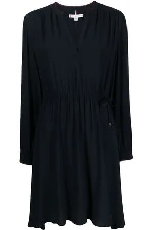 Tommy Hilfiger Ruched V-neck long-sleeved dress