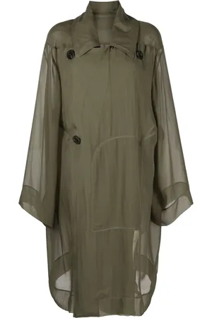 Rick Owens Sheer silk trench coat