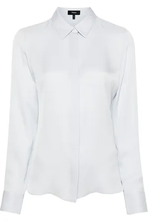 THEORY Classic-collar silk shirt