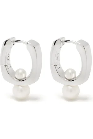 Missoma Pearl square hoop earrings