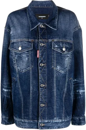 Dsquared2 Rhinestone-embellished oversize denim jacket