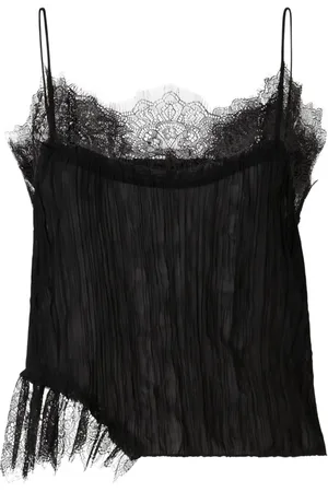 Pinko Lace-detail georgette top