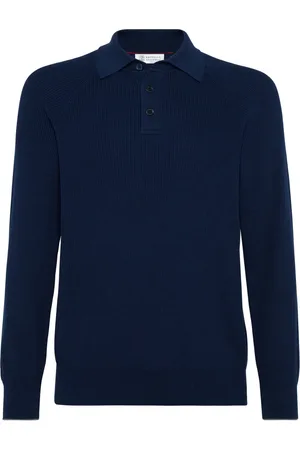 Brunello Cucinelli Ribbed-knit polo jumper