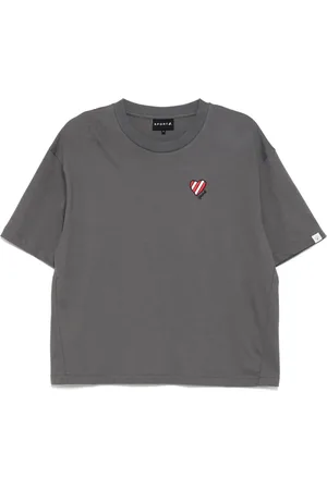 AGNÈS B. Stripe heart-embroidered T-shirt