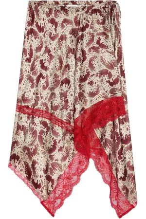 DRIES VAN NOTEN Asymmetric silk midi skirt
