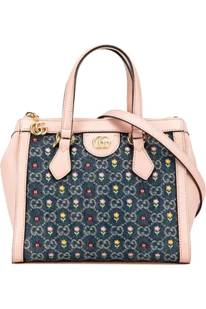Gucci 2016-2025 Small GG Denim Embroidery Ophidia satchel