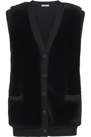 Prada Shearling-panelled cashmere vest