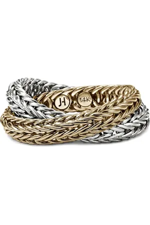 John Hardy 14K yellow gold and sterling Kami Chain Crossover ring