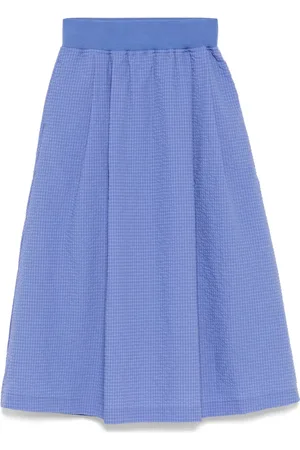 AGNÈS B. Midi seersucker skirt
