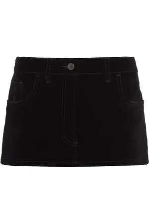 Prada Triangle-logo velvet miniskirt
