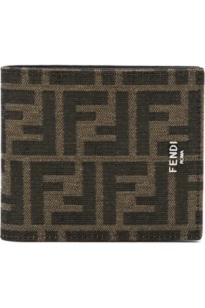 Fendi FF-jacquard leather wallet