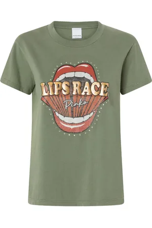 Pinko Lips Race mouth print T-shirt