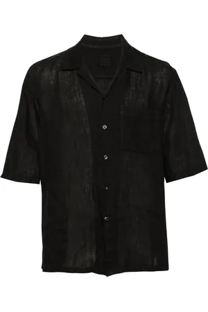 120% Lino Camp-collar linen shirt