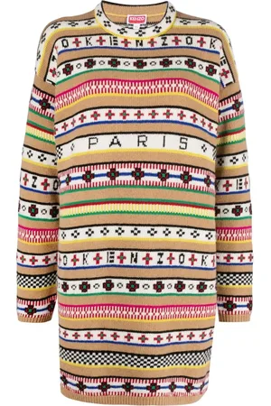 Kenzo Intarsia-knit jumper dress