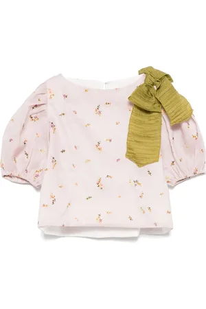 LA STUPENDERIA Floral-embroidered top