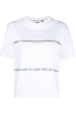 GCDS Rhinestone-striped T-shirt