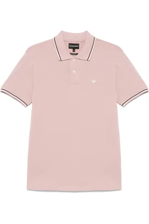 Emporio Armani Striped-trim piqué polo shirt