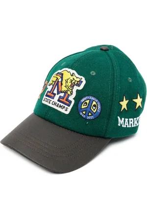 MARKET Felted patch-detail cap