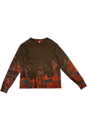 ECKHAUS LATTA Graffiti-print long-sleeve top