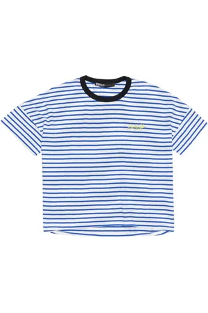 Bimba y Lola Striped cotton boxy T-shirt