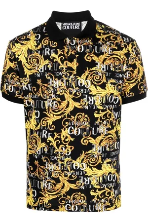 VERSACE Baroque-print polo shirt