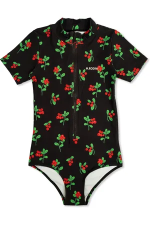 Mini Rodini Cherry print zip-up swimsuit