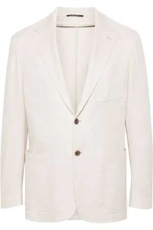 CANALI Mélange-effect single-breasted blazer