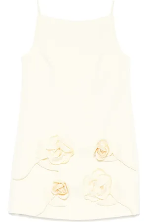Self-Portrait Flower-appliqué mini dress