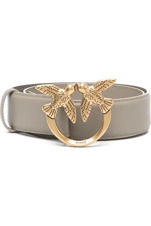 Pinko Love Birds-buckle leather belt