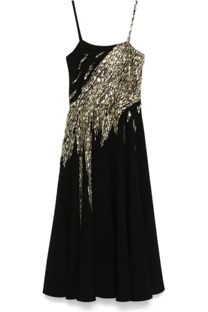 LOULOU Bead-embellished midi dress