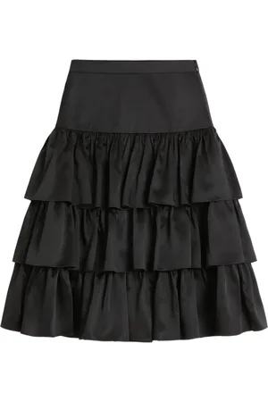 VALENTINO GARAVANI Ruffled satin skirt