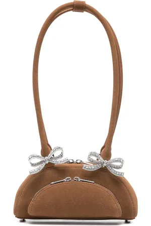 Self-Portrait Mini Curved suede shoulder bag