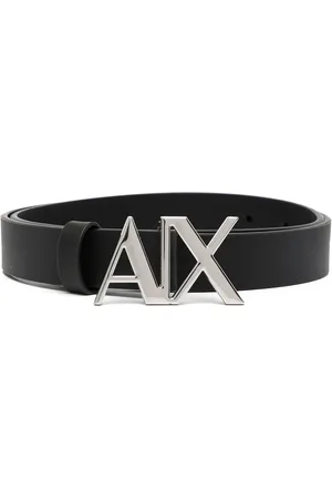 Armani Exchange Logo-buckle leather belt