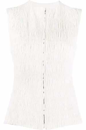Jil Sander Smocking-detail sleeveless top