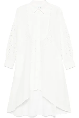 Self-Portrait Cotton embroidered shirt dress