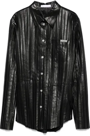 Helmut Lang Pleated leather shirt