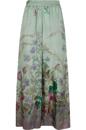 La DoubleJ Heath Placée-print silk trousers
