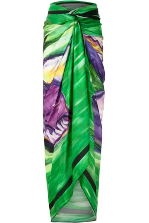 AMIR SLAMA Pintura Verde oversized beach skirt