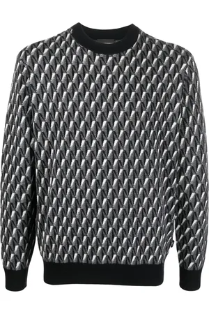 Emporio Armani Geometric logo-knit jumper