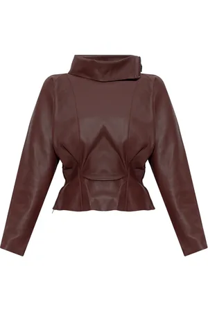 Victoria Beckham Peplum design leather top