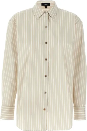 THEORY Striped button-up shirt