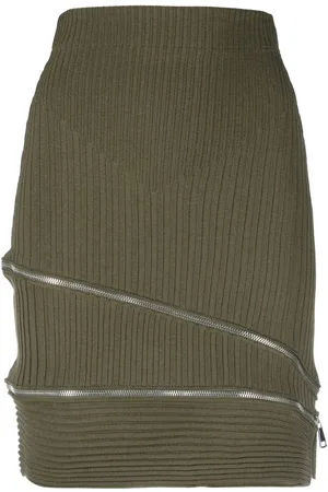 ANDREADAMO Zip-detail ribbed skirt