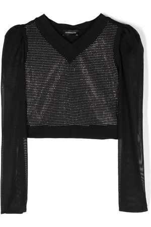 MONNALISA Bead-embellished V-neck top